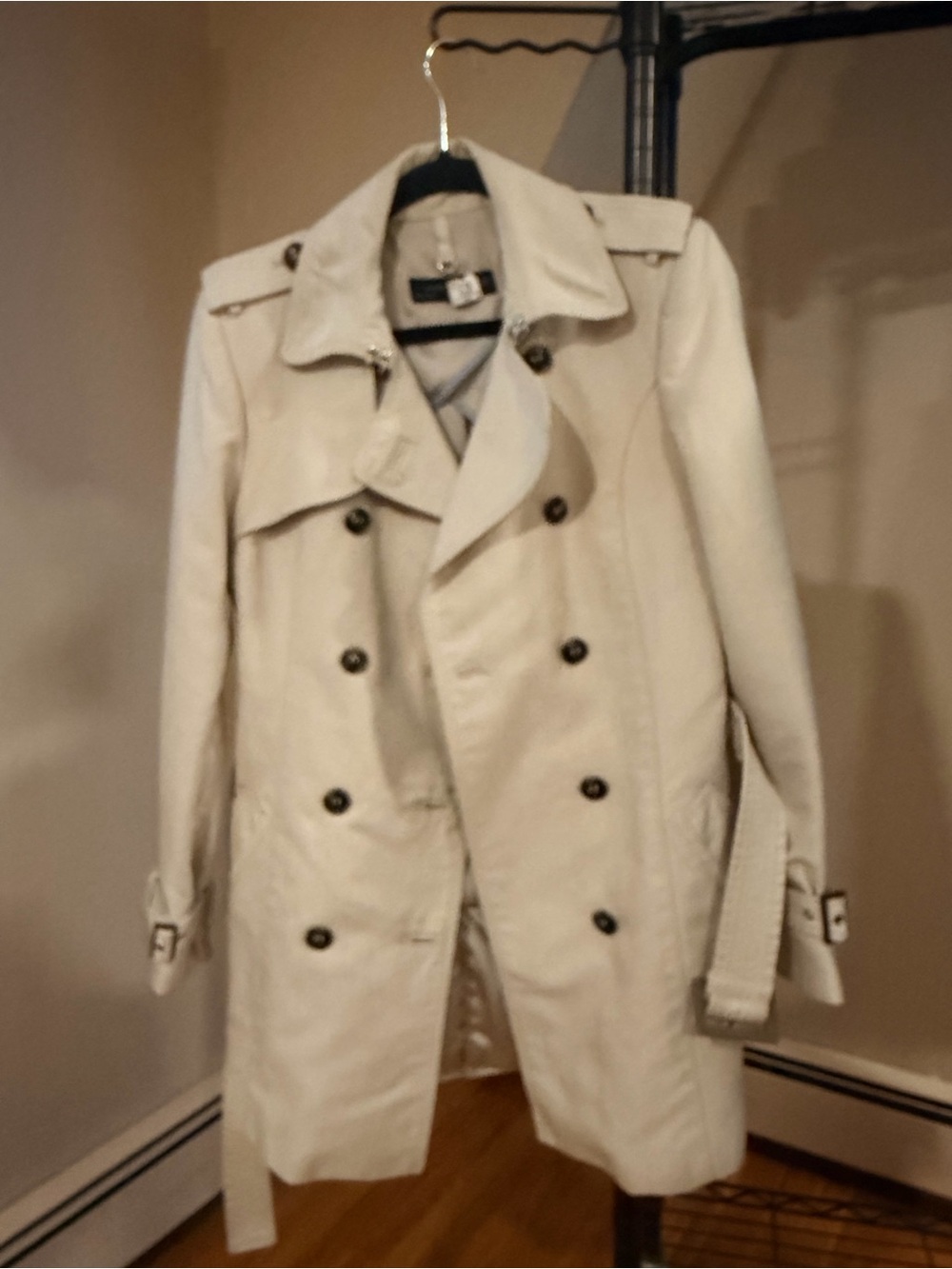 Zara Women's Double-Breasted Trench Coat - Cream